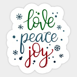 Holiday Colors Love Peace Joy Christmas Sticker